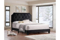 5613 Black Upholstered Platform Bed