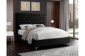 5643 Black Upholstered Platform Bed