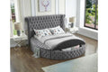 5770 Grey Upholstered Platform Bed