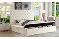 5792 Creme Upholstered Platform Bed