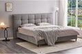 5940 Grey Upholstered Platform Bed