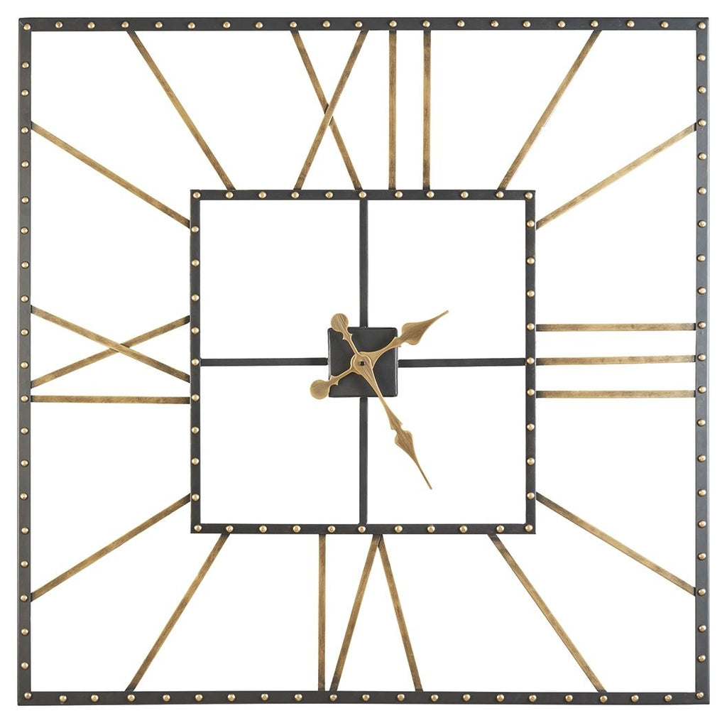 Thames - Wall Clock - Black / Gold Finish