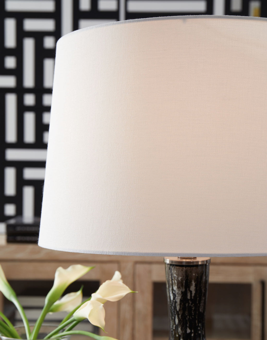 Tenslow - Glass Table Lamp - Antique Black