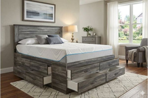 6720 Modern 12 Drawer Storage Bed Made in Canada
