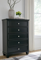 Lanolee - Five Drawer Chest - Black