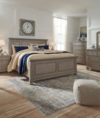 Lettner - Queen Panel Bed - Light Gray