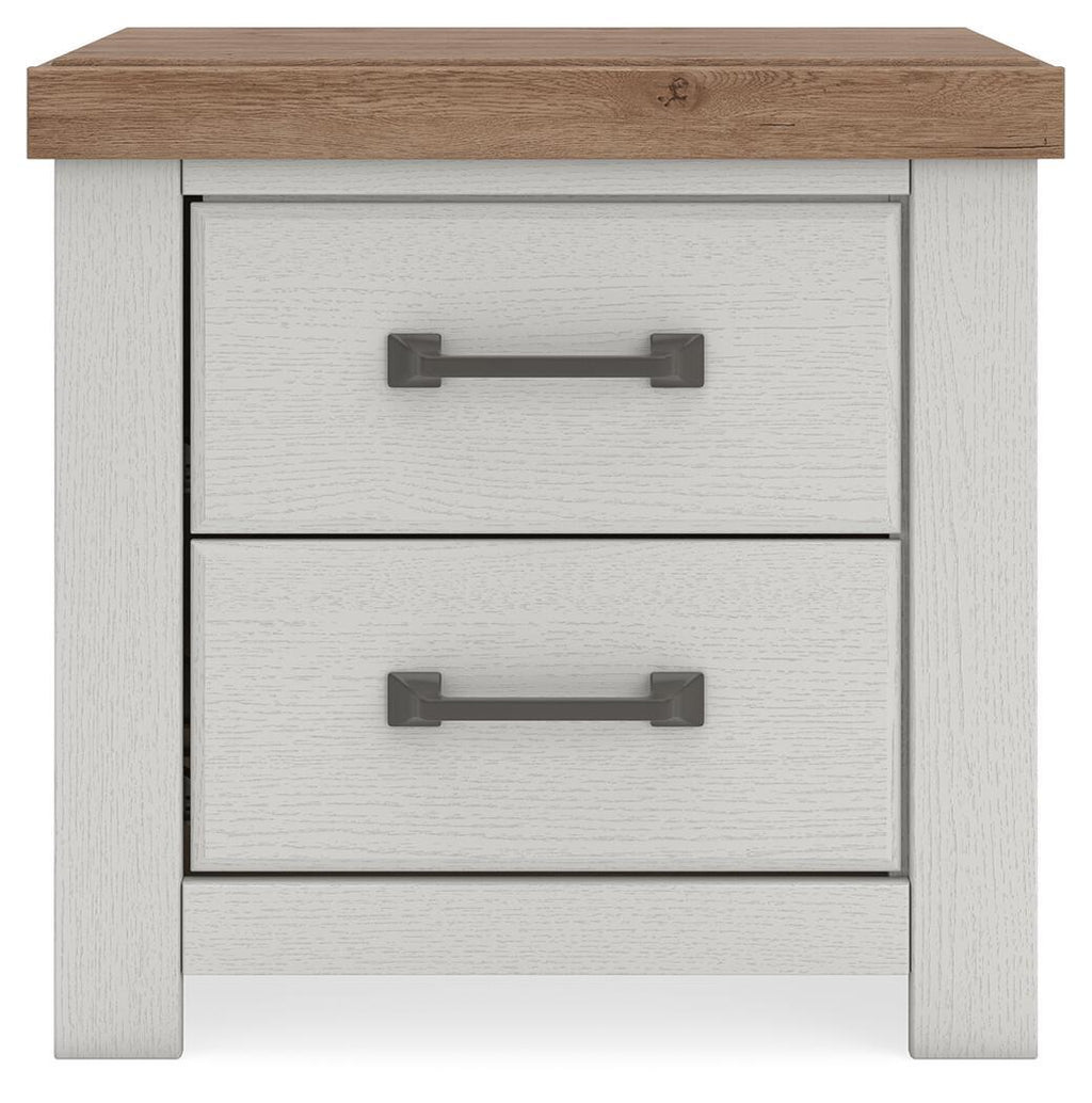 Savonport - Two Drawer Night Stand - White / Brown
