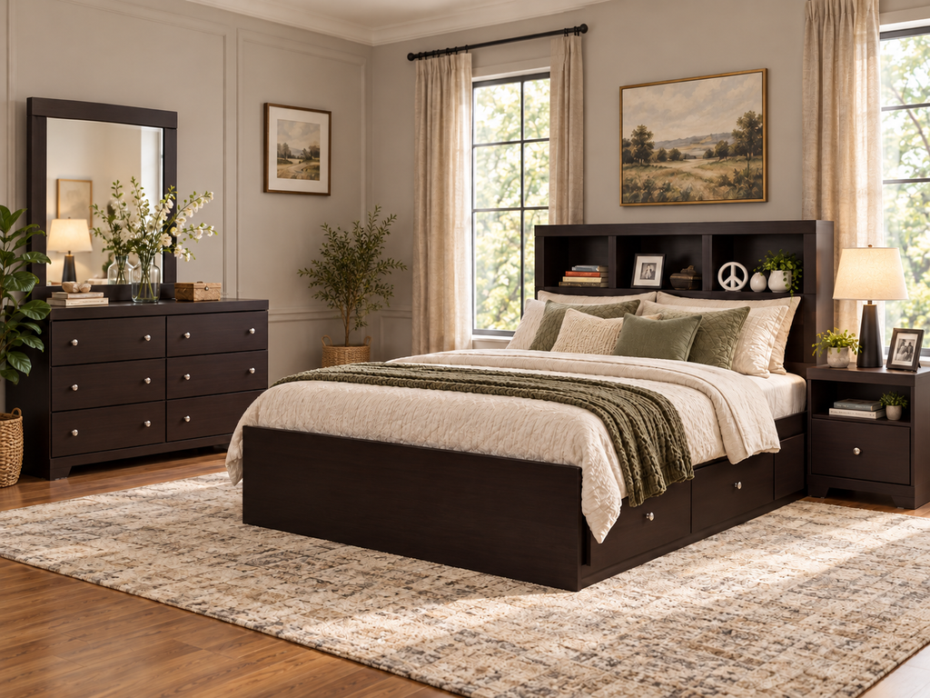 365 Modern Bookcase Mates Storage Bedroom Set – Canadian Made