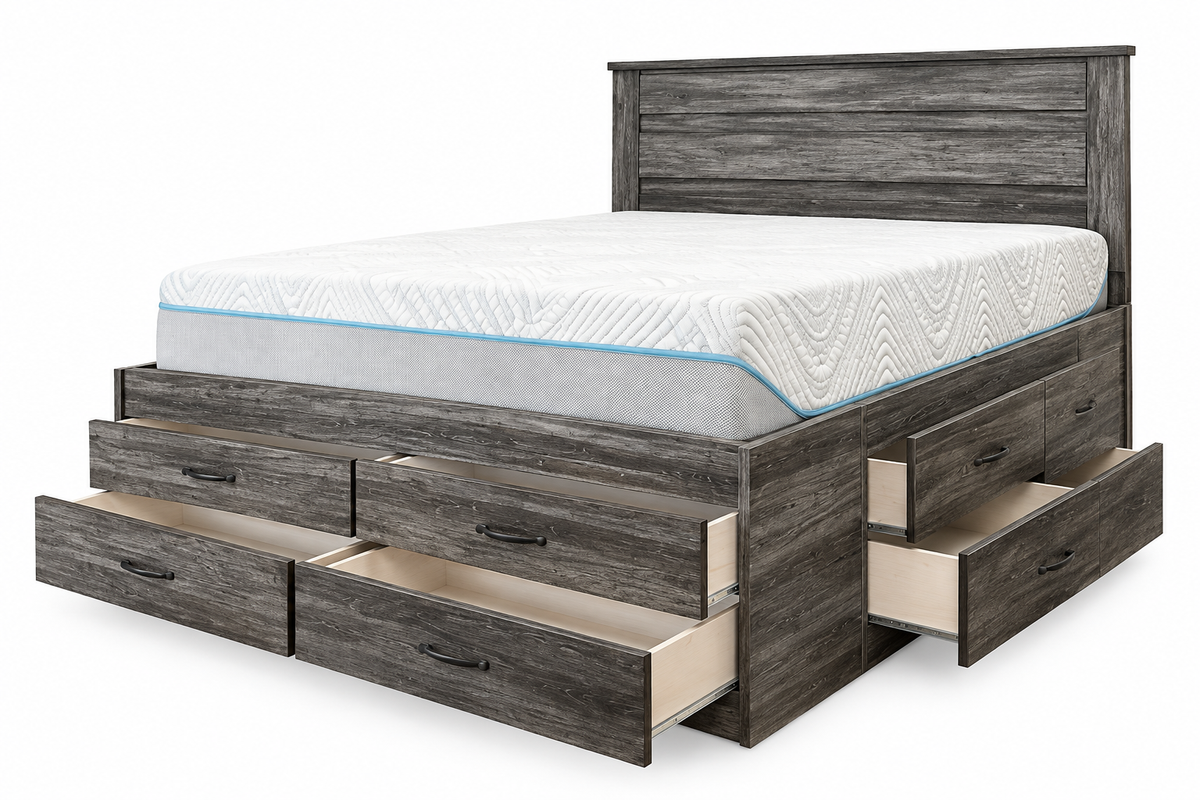 Modern 6720 6- or 12-Drawer Storage Bedroom Set – Canadian Made
