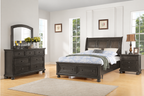 Dark Grey Sleigh Storage Bedroom Set