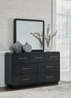 Rowanbeck - Dresser And Mirror - Black