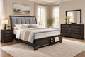 Global Furniture Upholstered Sleigh Storage Bedroom Set – Queen or King
