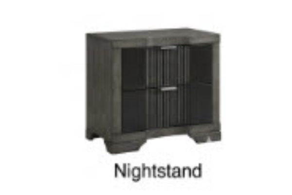 Global Furniture Grey & Black Reeded Bedroom Set