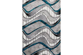 Bristol Grey & Turquoise Wave Area Rug