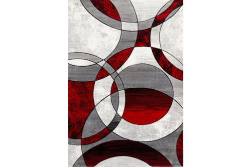 Bristol Grey & Red Circular Area Rug