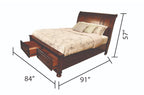 Dark Walnut Sleigh Storage Bedroom Set
