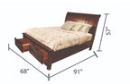 Dark Walnut Sleigh Storage Bedroom Set
