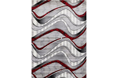 Bristol Red & Grey Wave Area Rug