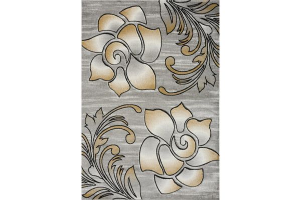 Bristol Grey & Gold Flower Area Rug