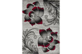 Bristol Grey & Red Flower Area Rug