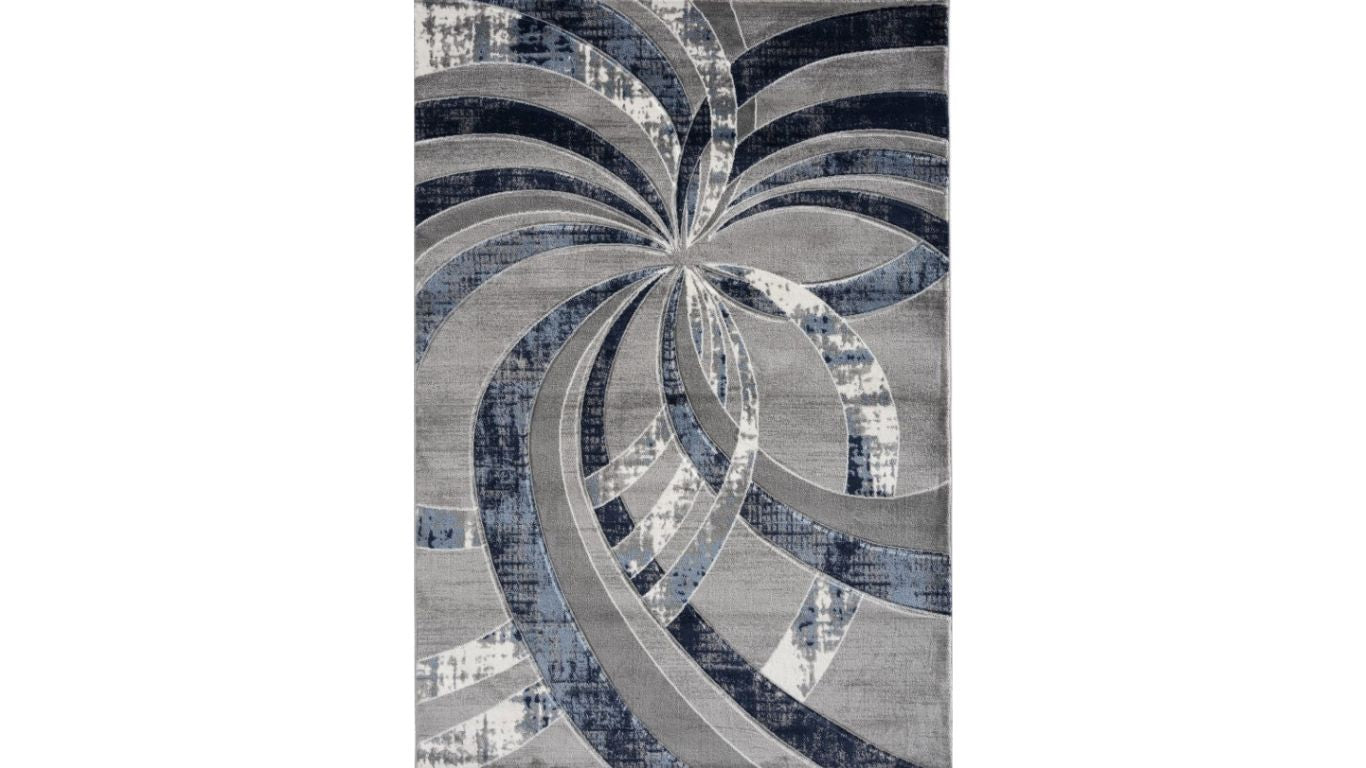 Bristol Grey & Navy Swirl Area Rug