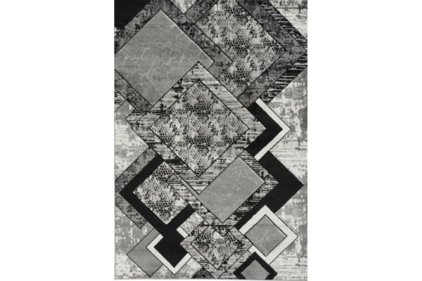 Bristol Grey & Black Square Area Rug