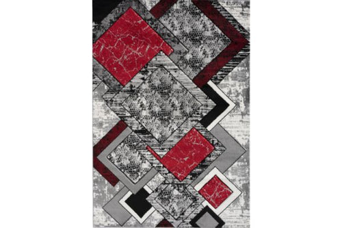 Bristol Grey & Red Square Area Rug