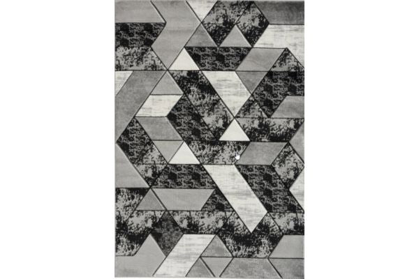 Bristol Grey & Black Mosaic Area Rug