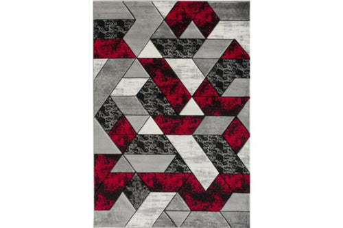 Bristol Grey & Red Mosaic Area Rug