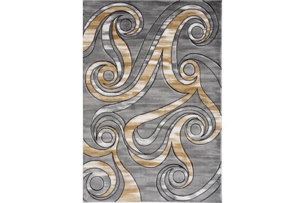 Bristol Grey & Gold Abstract Area Rug