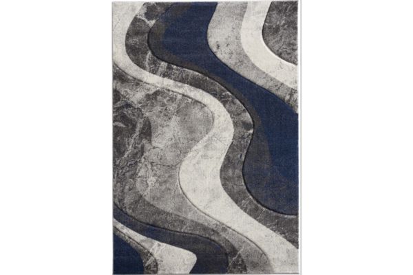 Diamond Blue & Grey Swirl Area Rug
