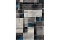 Diamond Teal & Grey Square Area Rug
