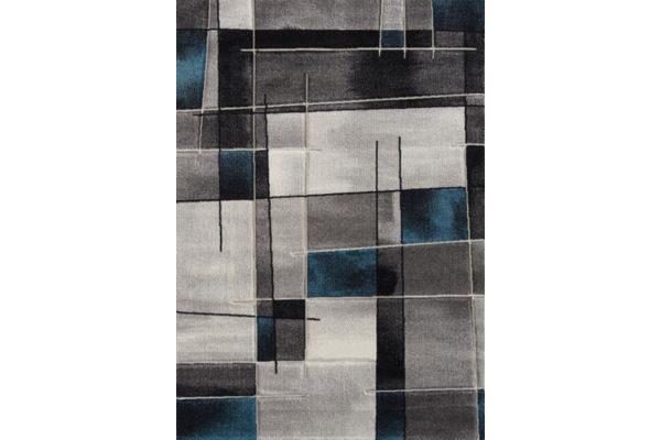 Diamond Teal & Grey Square Area Rug