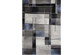 Diamond Blues & Greys Square Shapes Area Rug