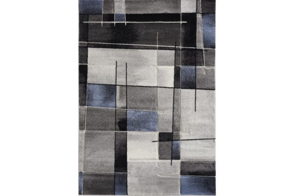Diamond Blues & Greys Square Shapes Area Rug