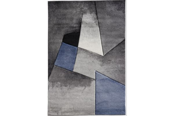 Diamond Blue & Grey Abstract Area Rug