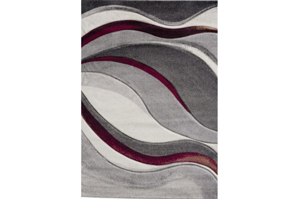 Diamond Red & Grey Swirl Area Rug