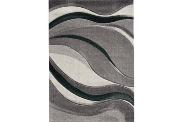 Diamond Green & Grey Swirl Area Rug
