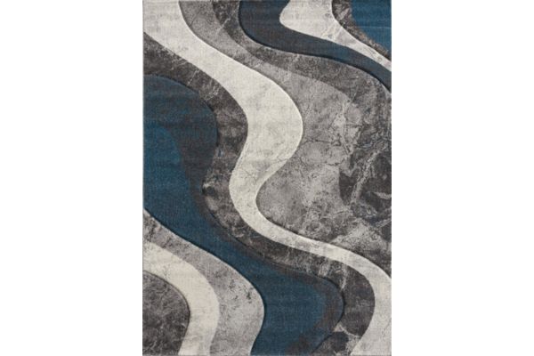Diamond Grey & Teal Area Rug