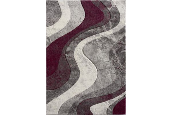 Diamond Grey & Red Area Rug