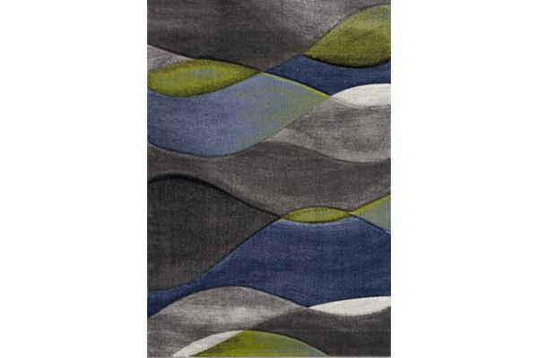 Diamond Blue, Green & Grey Area Rug
