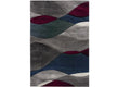 Diamond Red, Blue & Grey Area Rug