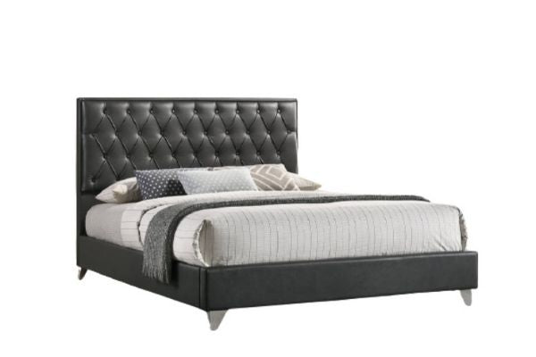 IF5226 Dark Grey Diamond Tufted Platform Bed