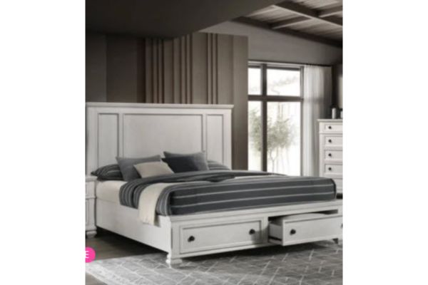 Global Furniture Antique White Storage Bedroom Set