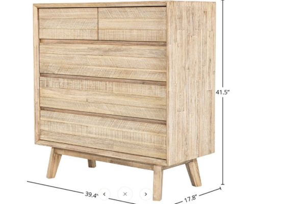 LH Gia Light Driftwood Acacia Wood Bedroom Set – Queen or King Platform Bed