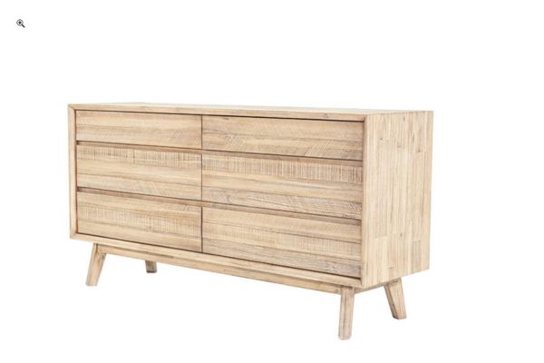 LH Gia Light Driftwood Acacia Wood Bedroom Set – Queen or King Platform Bed