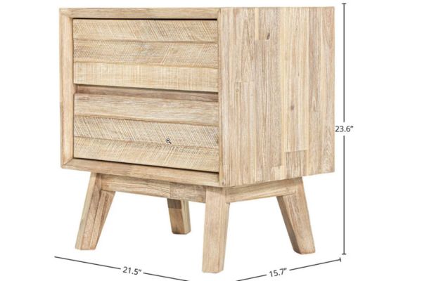 LH Gia Light Driftwood Acacia Wood Bedroom Set – Queen or King Platform Bed