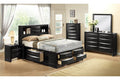 Global Black Bookcase Storage Bedroom Set
