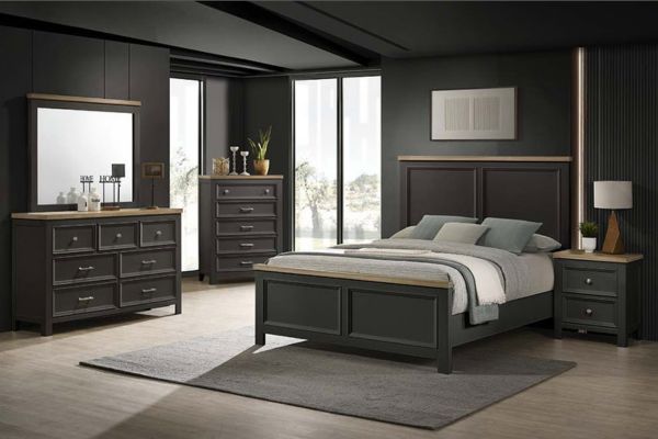 Global Furniture Black Two Tone Bedroom Set