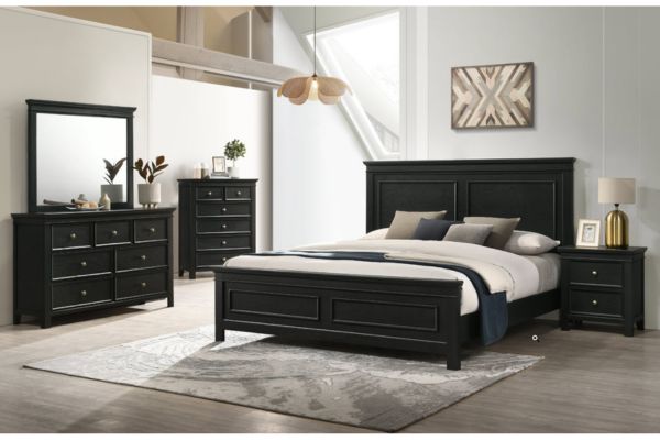 Global Furniture Black Panel Bedroom Set